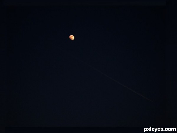 Moon and plane